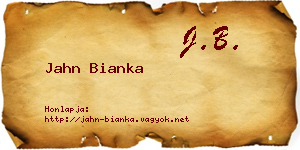 Jahn Bianka névjegykártya